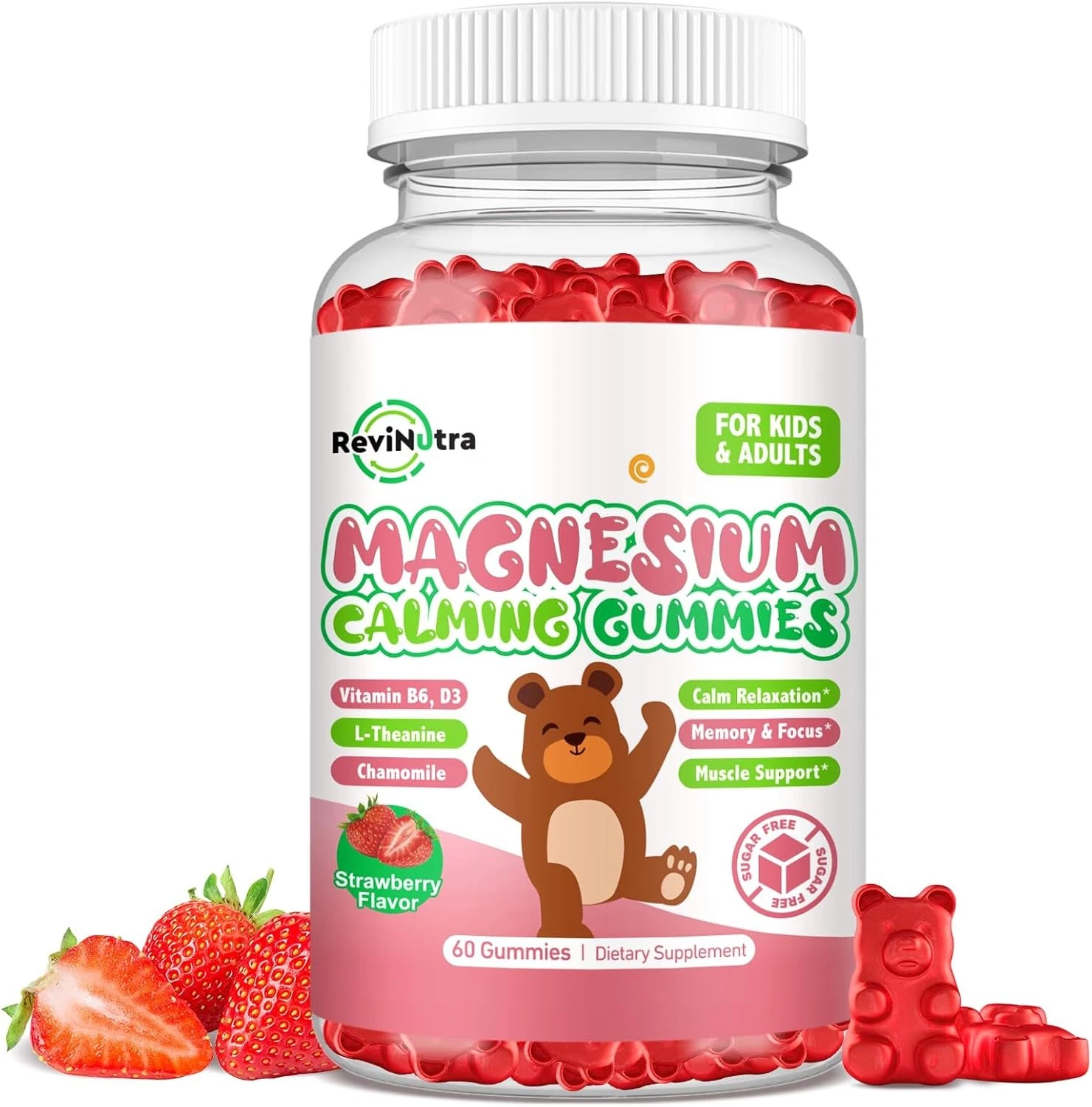 Magnesium Calming Gummies for Sleep, Calm,Relaxation,Brain,Heart,Bones,Digestive