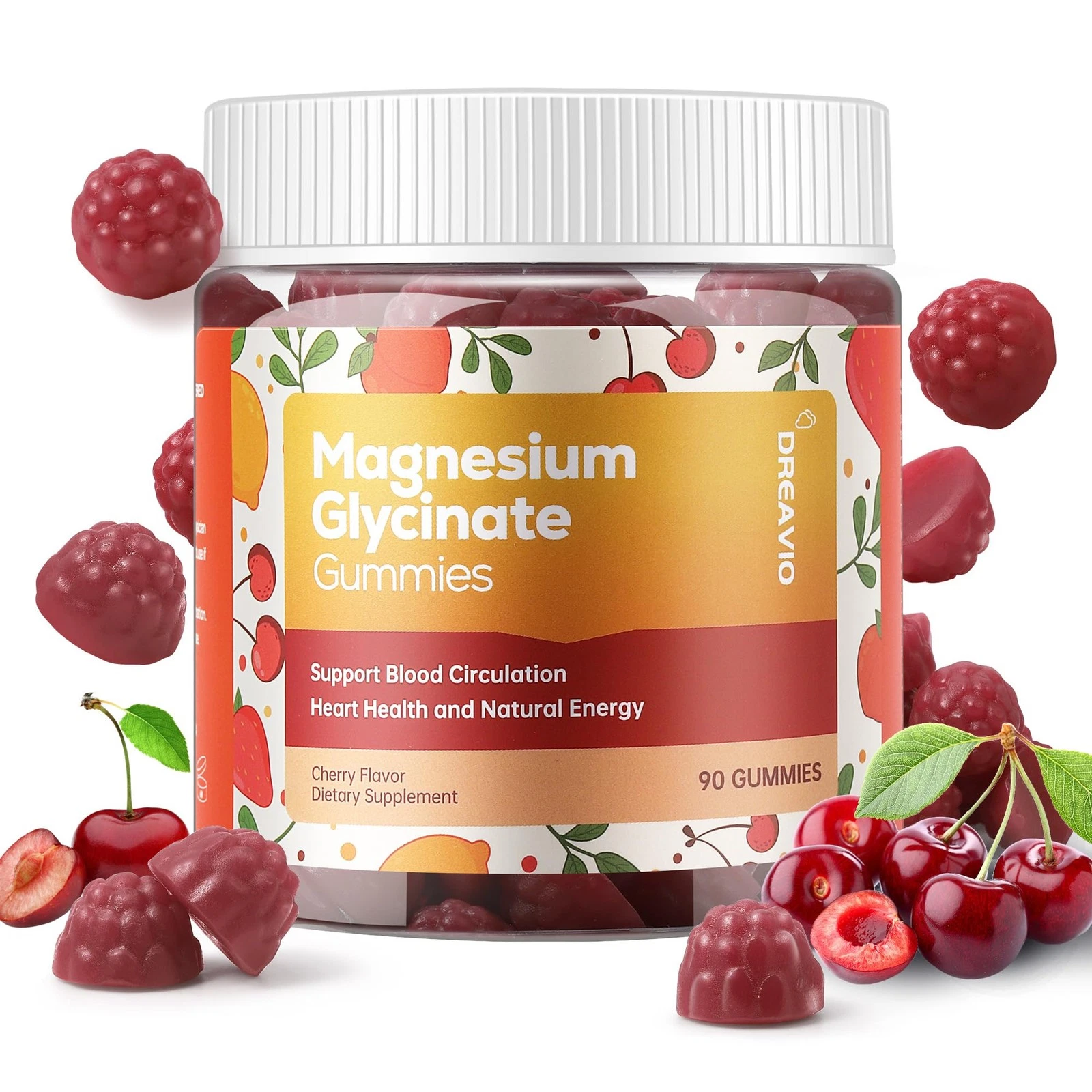 90 Count Magnesium Glycinate Gummies 400mg w/Ashwagandha Supplement - Sugar F...