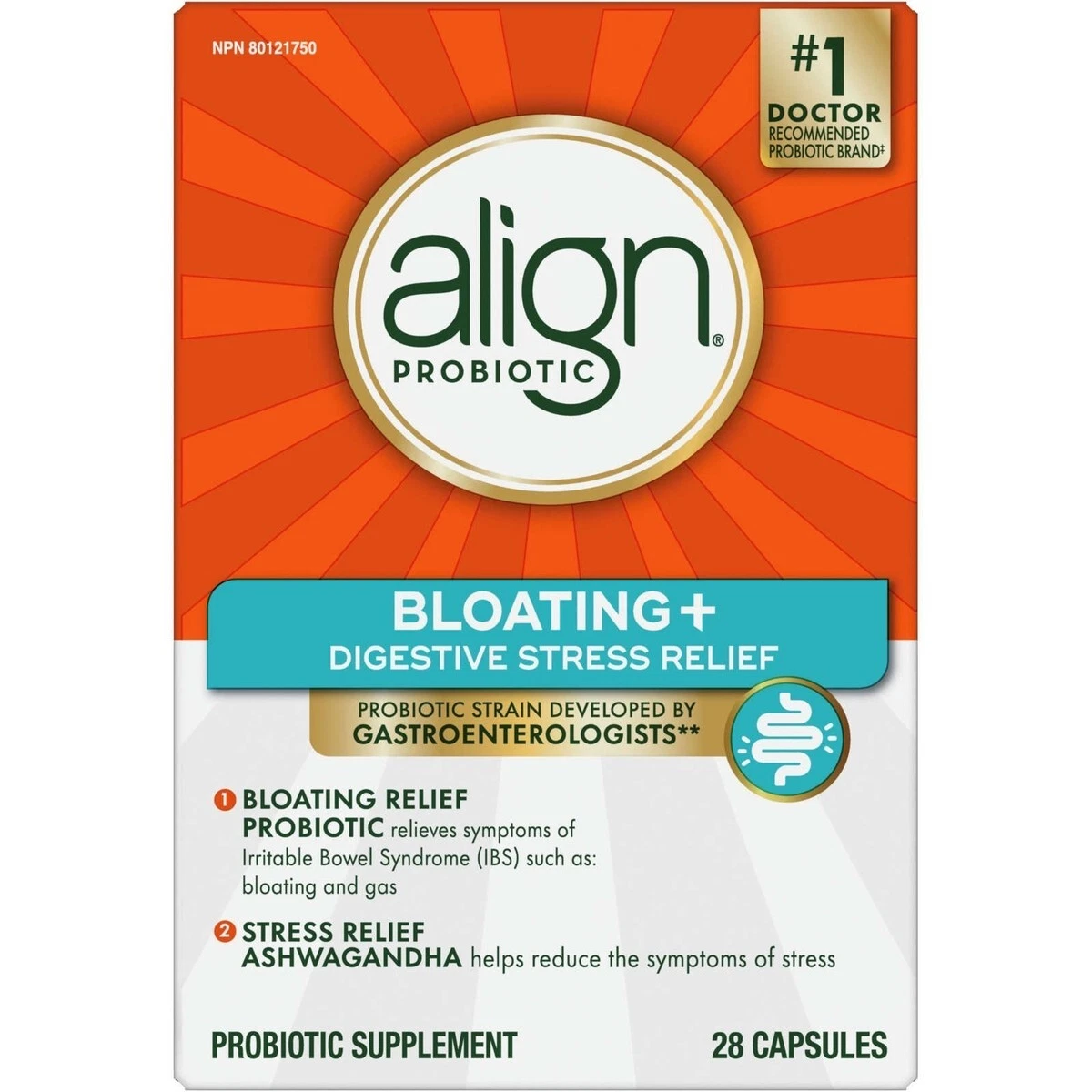 Align Probiotic Bloating Digestive Stress Relief Gut Health Gas 28 pcs NEW