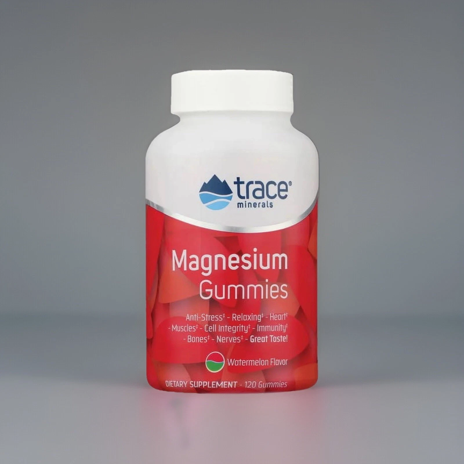Trace Minerals | Magnesium Gummies (120ct)Watermelon| 84 mg Magnesium Exp 08/25