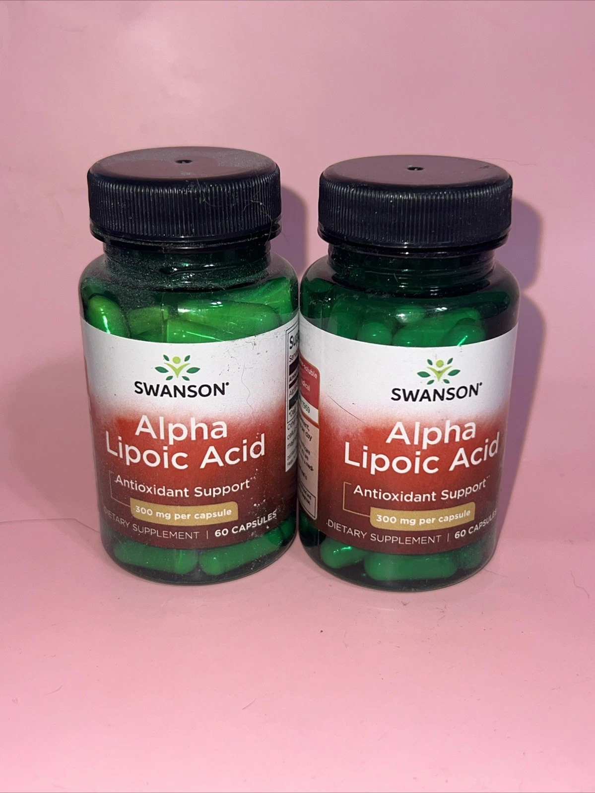 2 Pack Swanson Alpha Lipoic Acid Capsules, 300 mg, 60 Count Exp 08/26!