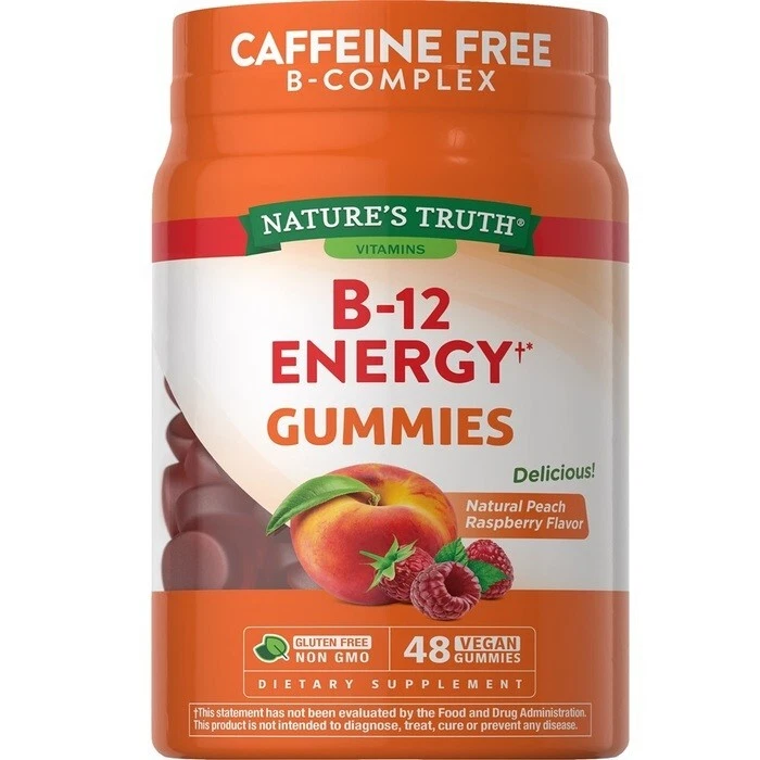 Nature's Truth B-12 Energy Gummies Natural Peach Raspberry 48 EA
