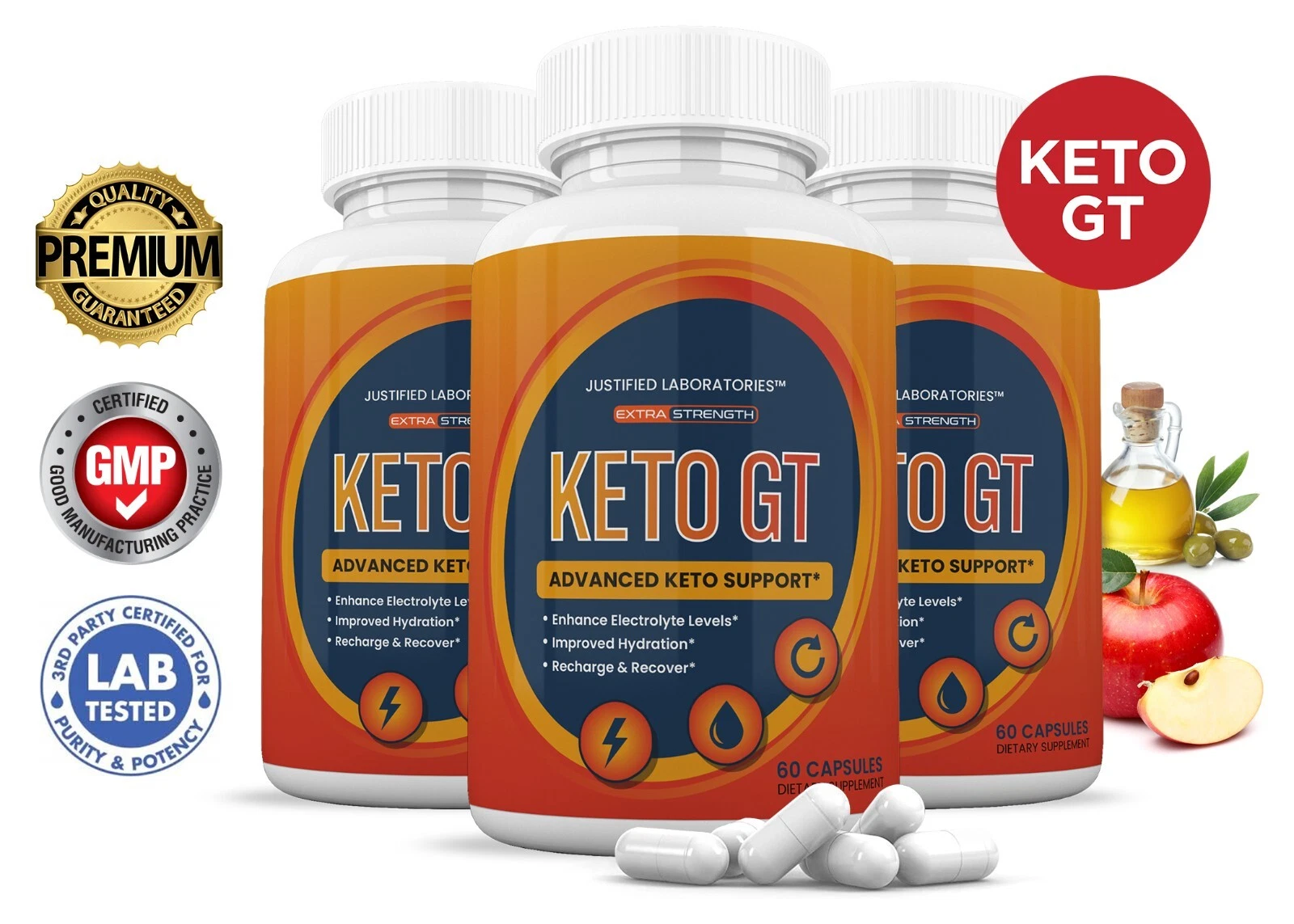 Keto GT ACV Pills 1275MG New Improved Formula 3 Pack