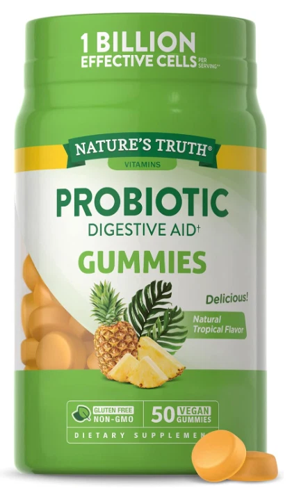 (2PK) Nature's Truth Probiotic + Prebiotic, Tropical 50 Gummies 840093115379VL