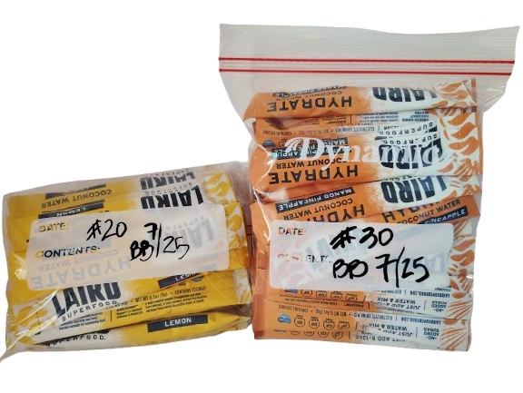 LAIRD Superfood Hydrate Electrolyte Bundle, 50 Packets, Mango Pineapple/Lemon