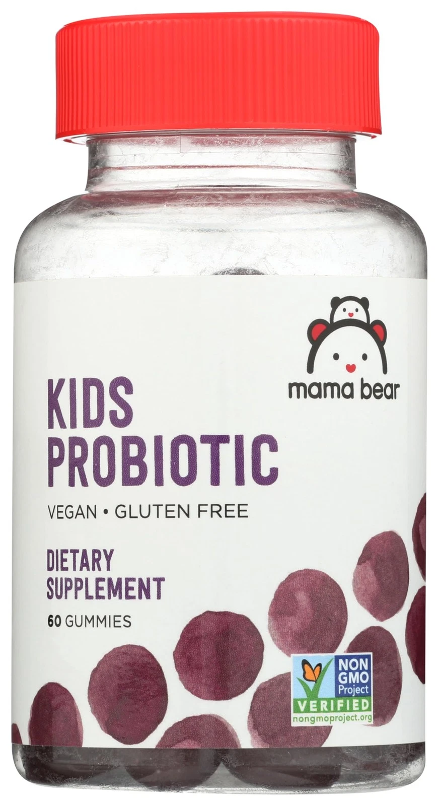 Amazon Brand - Mama Bear Vegan Probiotic, Berry, 60 Gummies, 1 Billion CFU per G