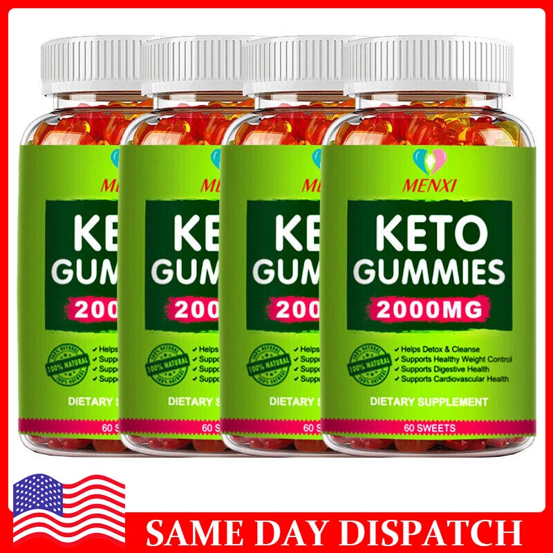 1-4Pack Keto Slimming Gummies 2000mg Apple Cider Vinegar ACV Weight Loss 60Gummy