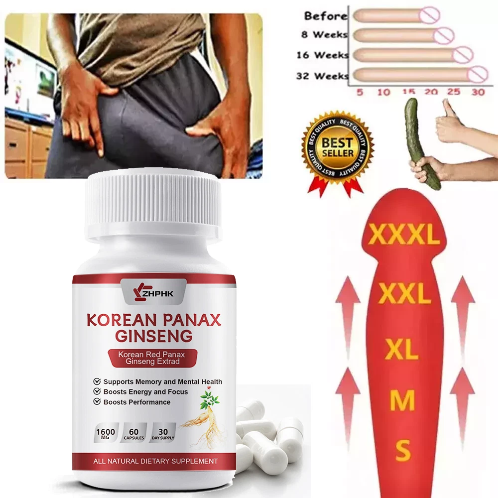 Red Korean Panax Ginseng 1600mg 60 Capsules - Energy/Endurance/Memory/Sex Drive