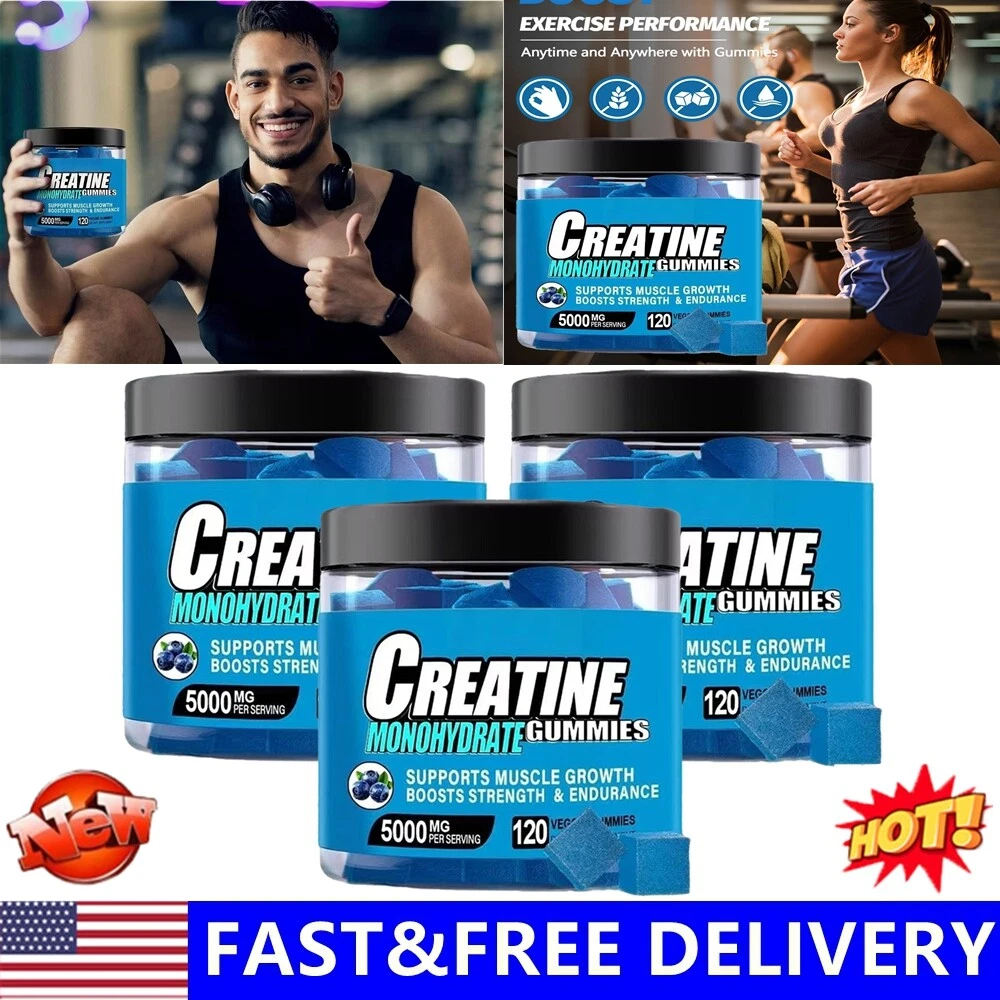 120 Counts Creatine Monohydrate Gummies - Increase Strength and Build Muscle