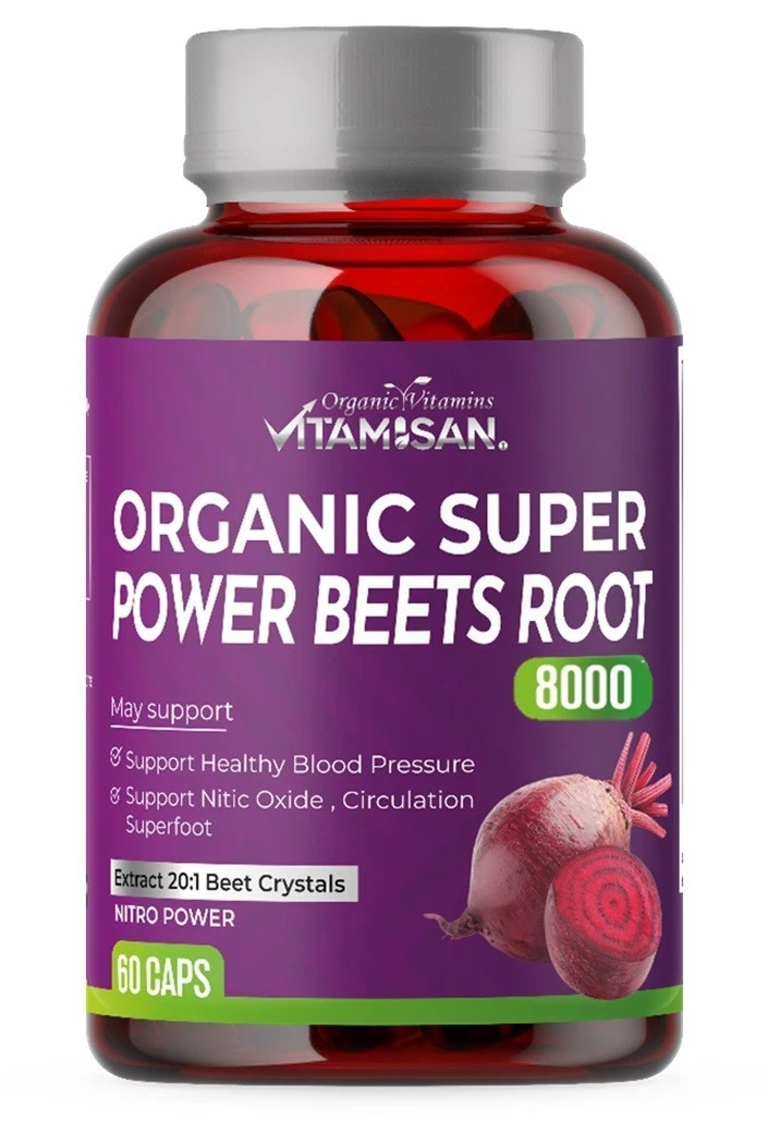 Beet Root Extract 8000mg – Superfood Circulation Support – Vitamisan 60 Caps
