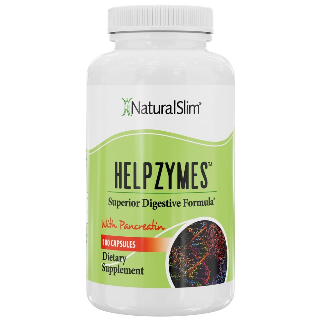 NaturalSlim Helpzymes Superior Digestive Formula - Digestive Enzymes Capsules
