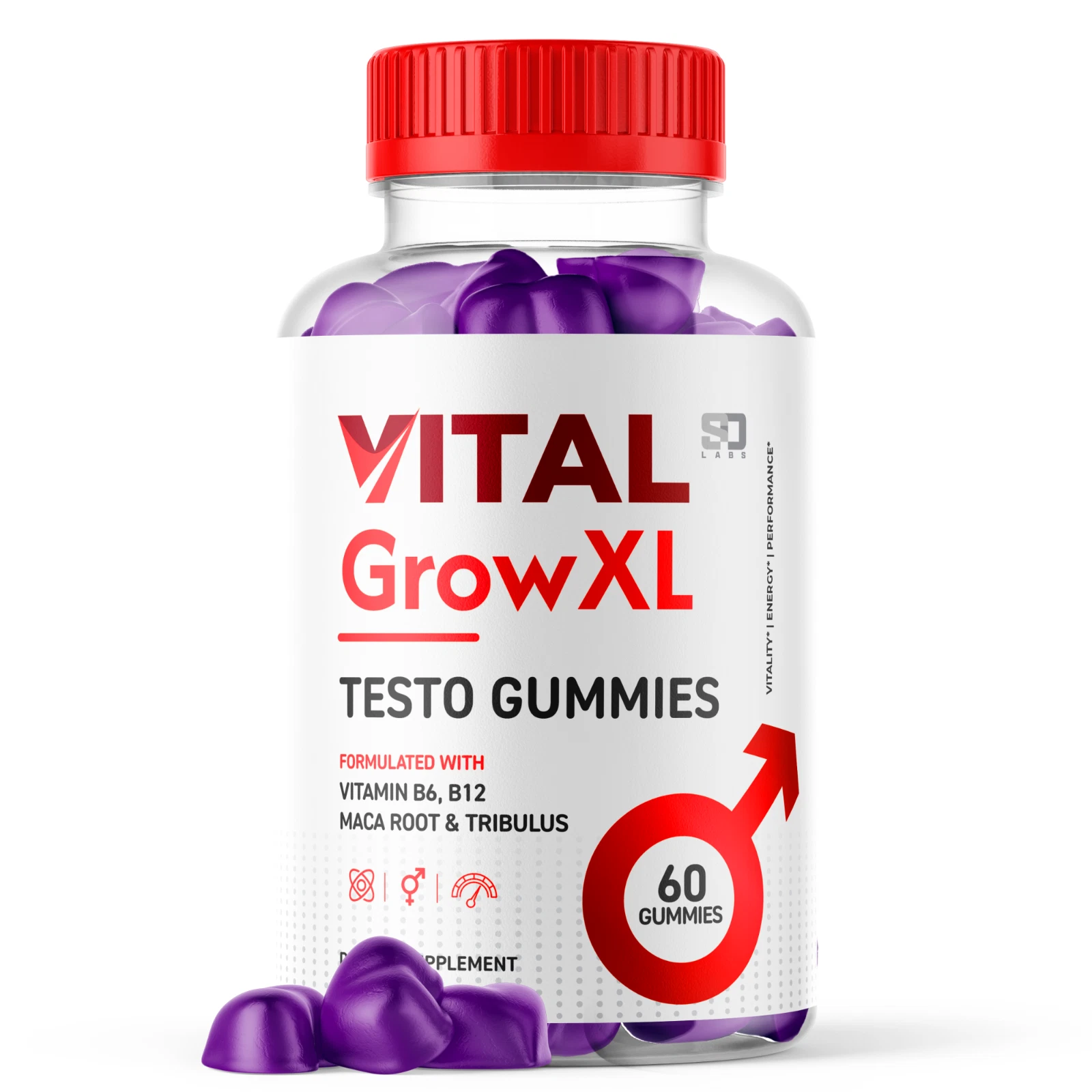 Vital Grow XL Gummies For Men - Advanced Formula Vitamin Supplement - 60 Gummies