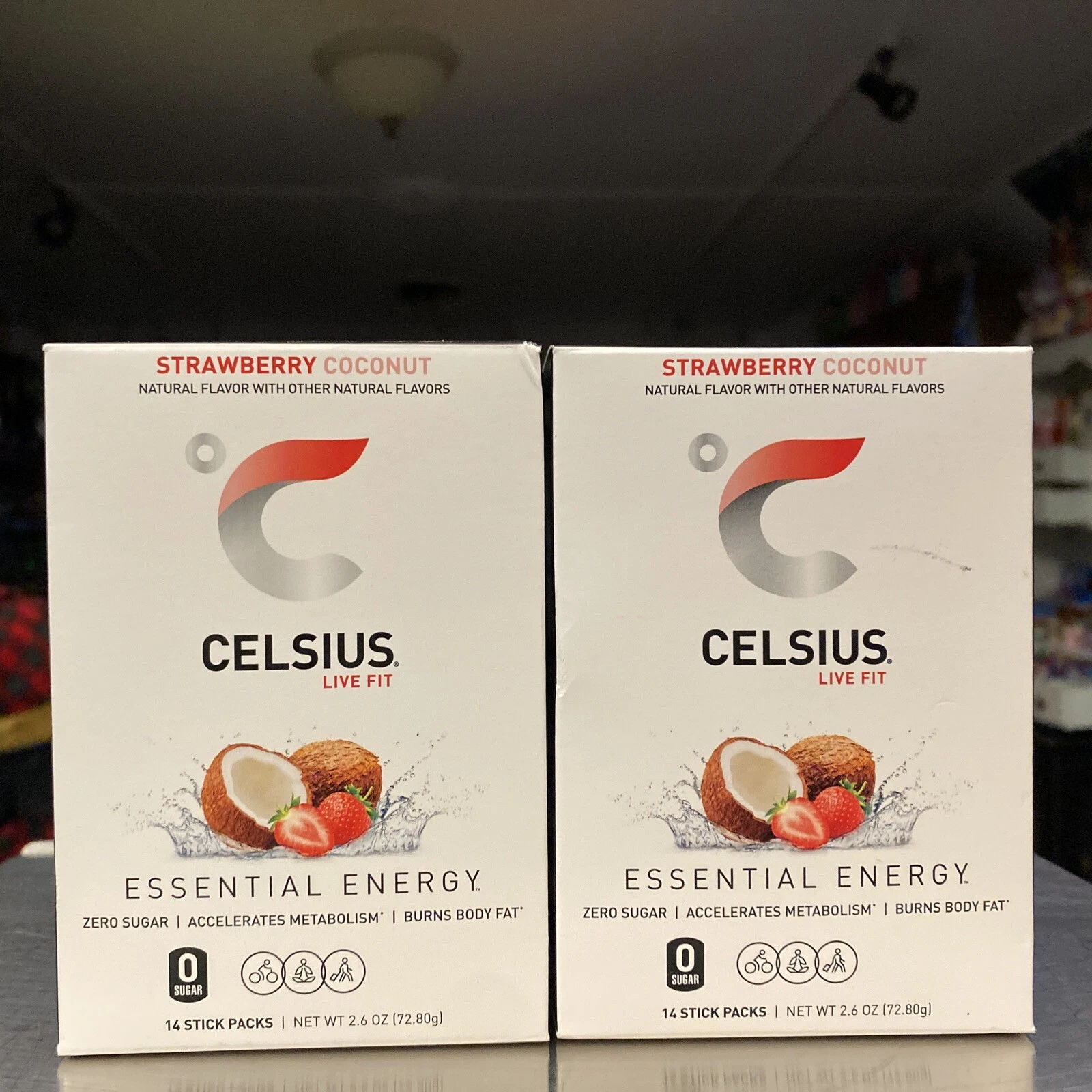 Celsius Strawberry Coconut, 14 On-The-Go Packets, Set Of 2