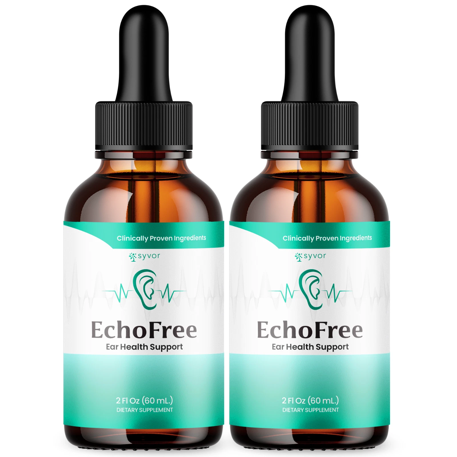 (2 Pack) EchoFree Ear Drops For Tinnitus Supports, Ear Relief & Healthy Eardrum