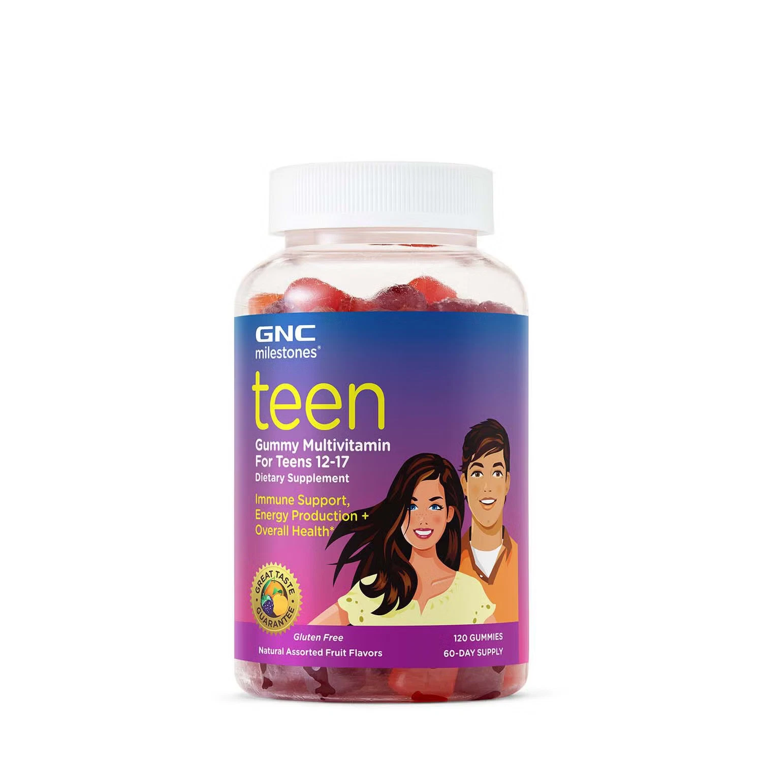 GNC milestones Teen Multivitamin, Fruit Flavors - 120 Gummies | 60 Servings