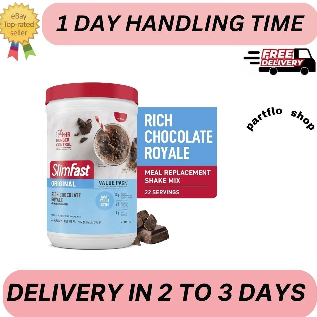 SlimFast Original Meal Replacement Shake Mix, Rich Chocolate Royale, 20.18 Oz, 2