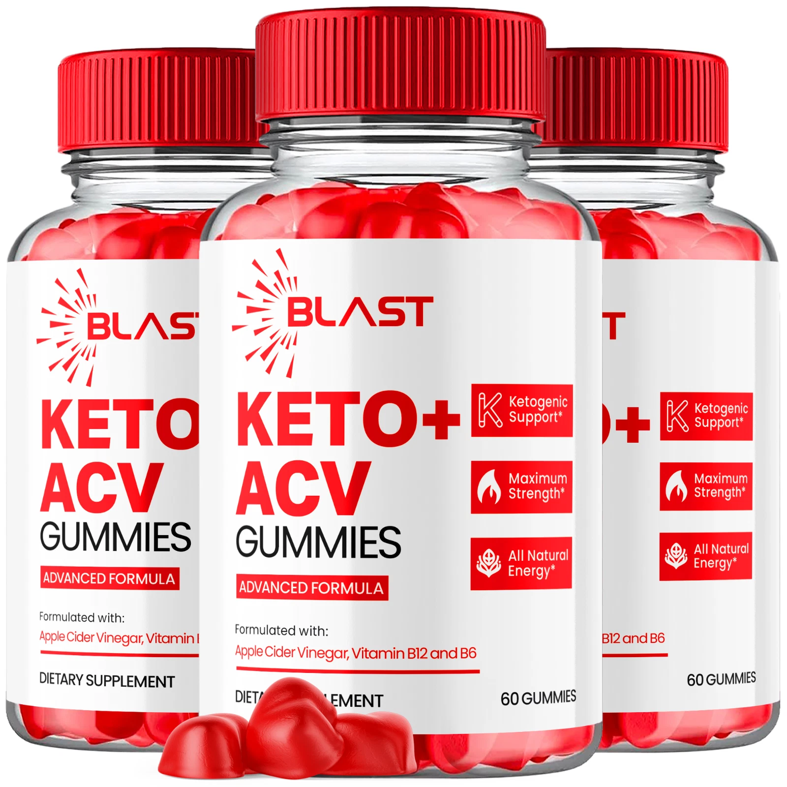 Blast Keto Apple Cider Vinegar Gummies Max ACV Strength Supplement 180 Gummies