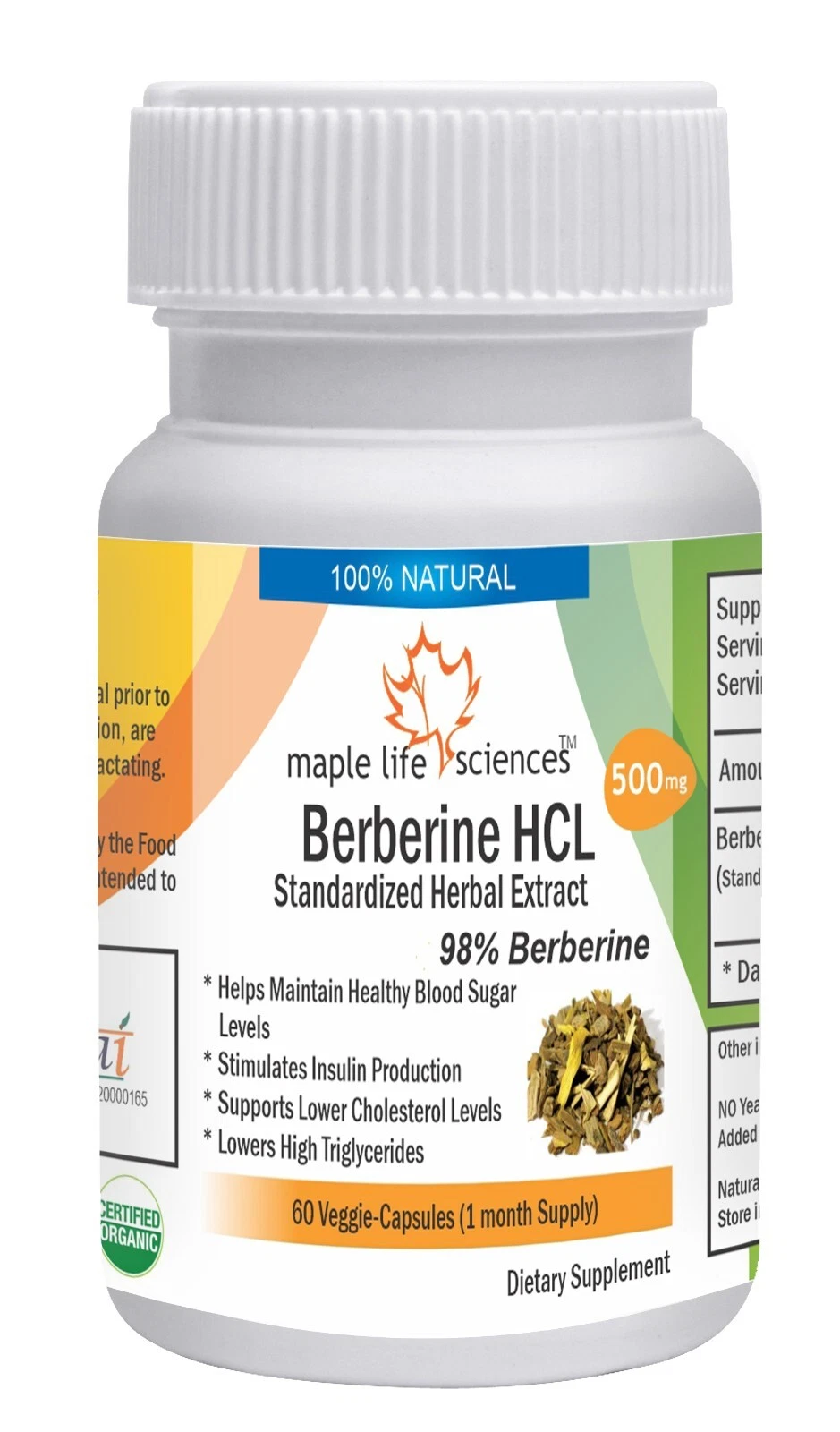Berberine HCL 98% Extract Capsules Pure & High Quality