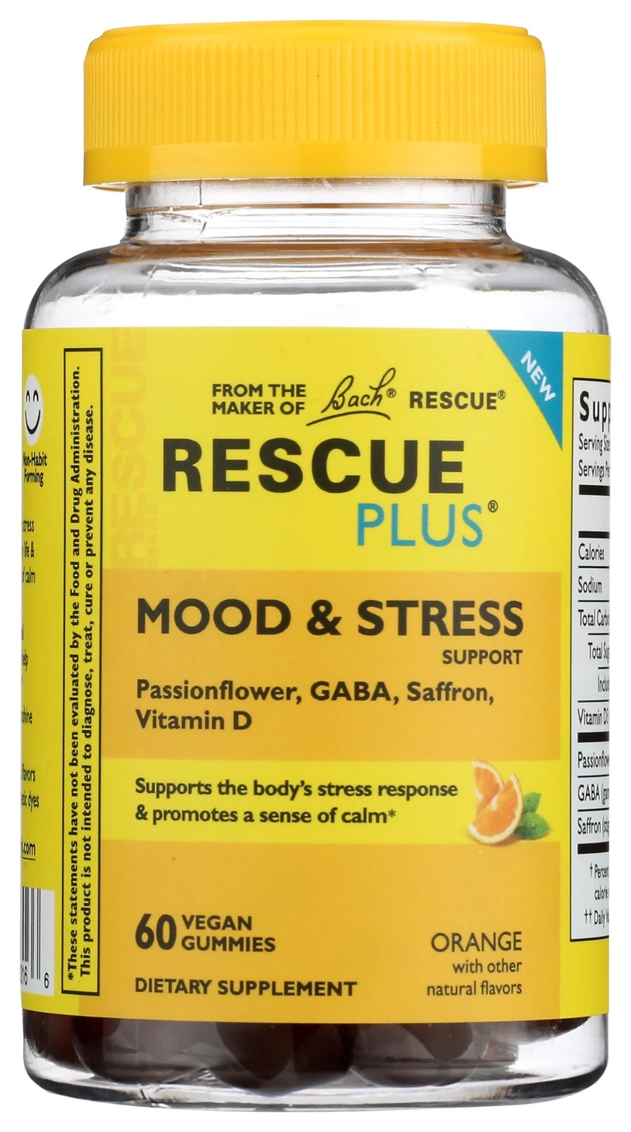RESCUE Bach Plus Mood & Stress Support Gummies, Daytime Dietary Supplement with