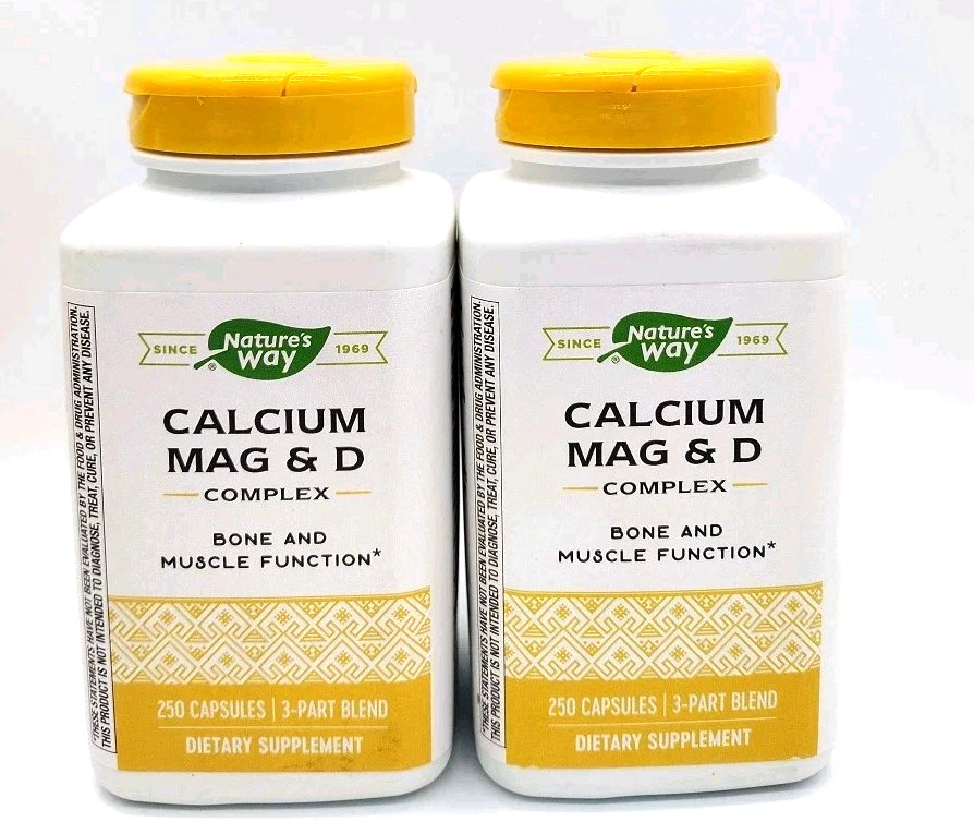 Nature's Way Calcium, Mag & D Complex, 250 Caps Bone & Muscle Function 2 Pack