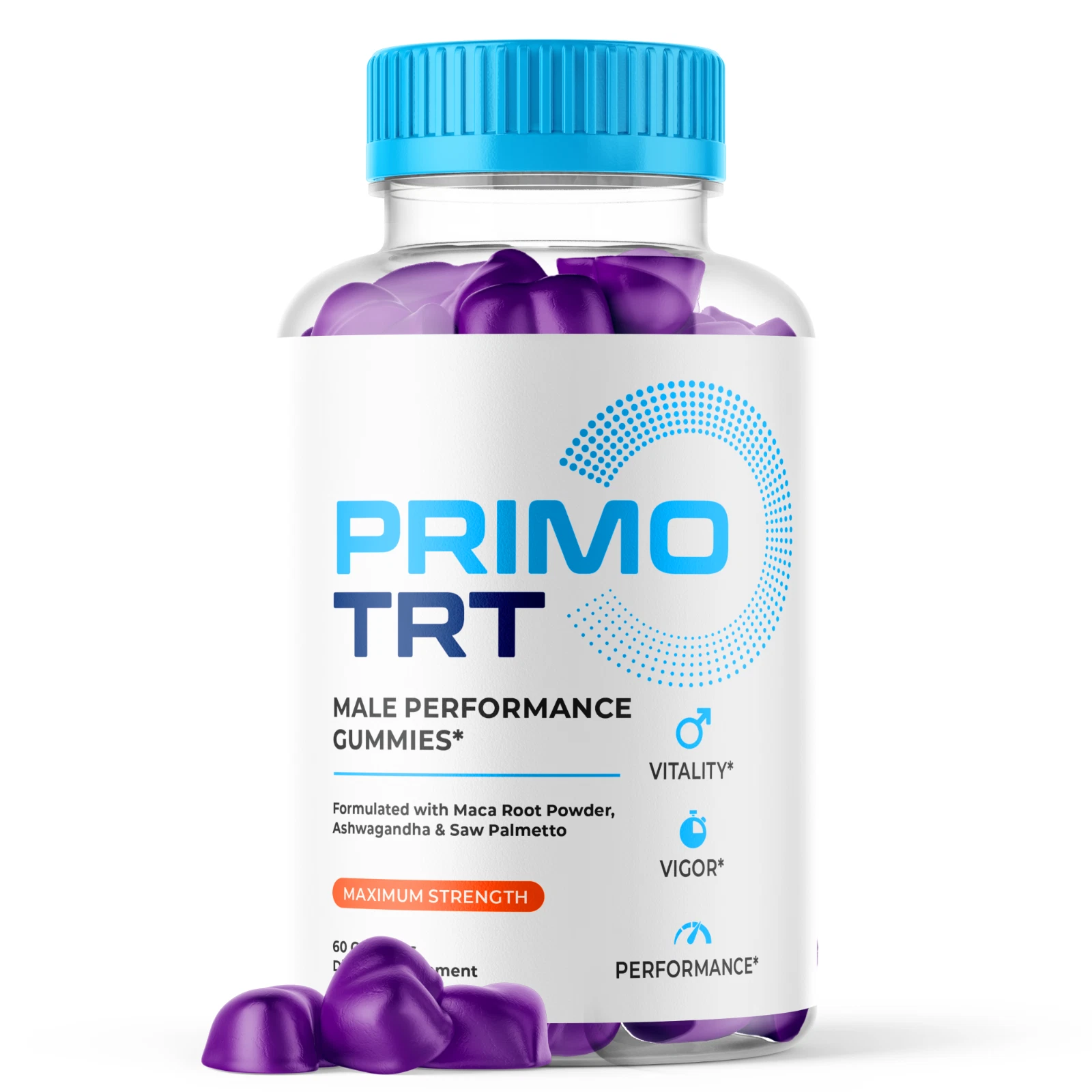 Primo TRT Gummies Maximum Strength Formula Chewable Vitamin 60 Gummies