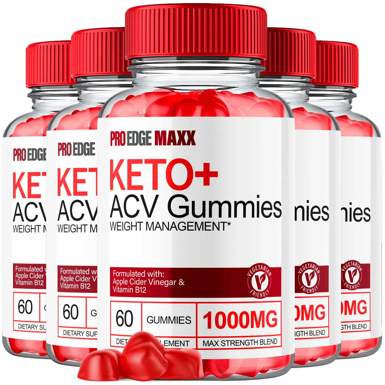 Pro Edge Maxx Keto ACV Gummies Maximum Strength Vitamin Formula, 300 Gummies