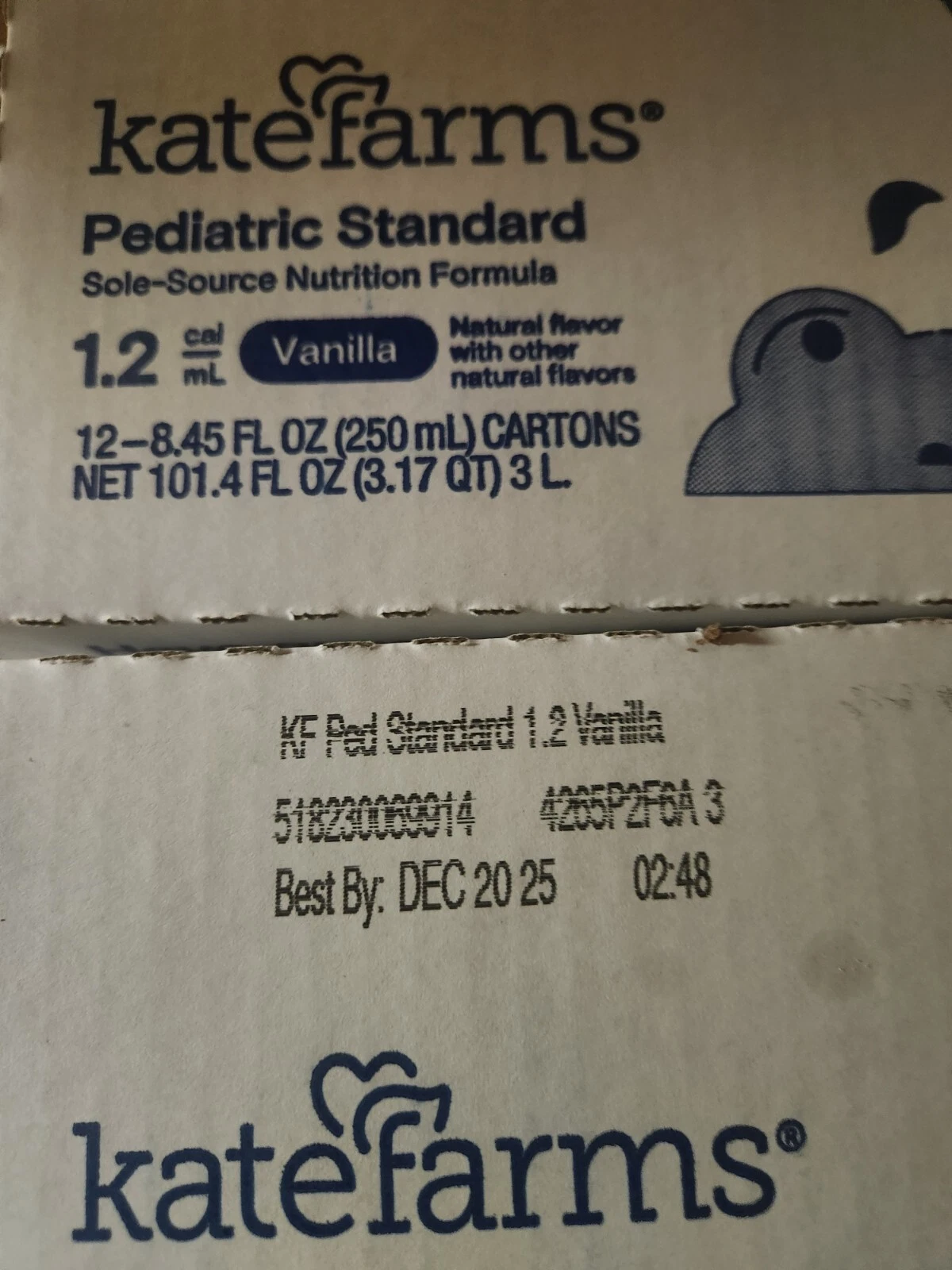 Kate Farms Pediatric Standrd 1.2 Formula Vanilla 2-Cases (24)