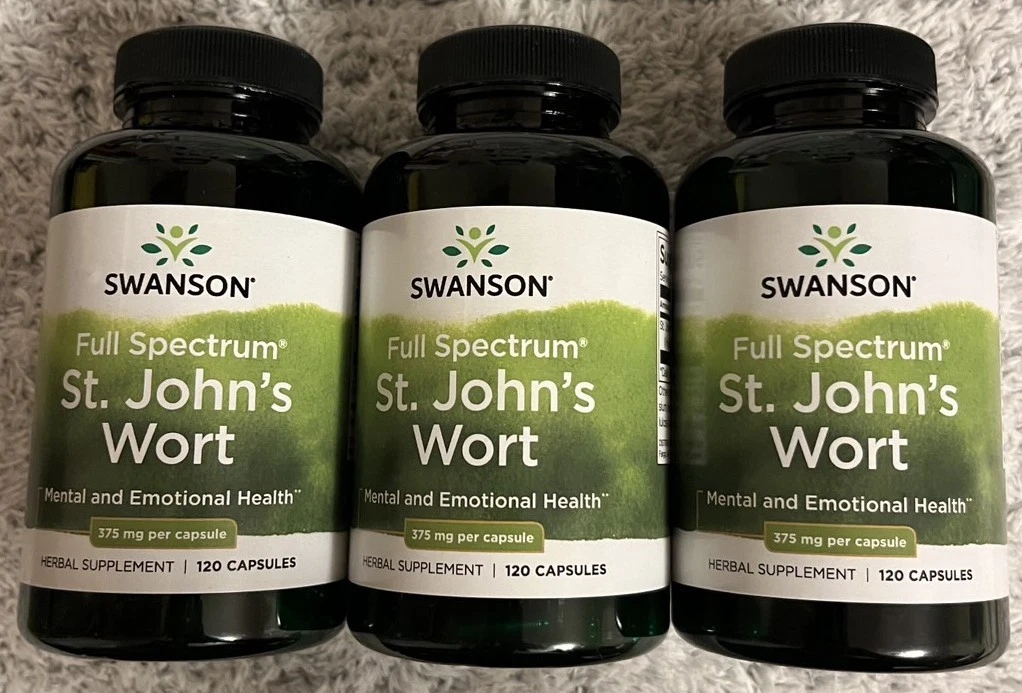 360 Caps Swanson St John’s Wort 375mg Stress Anxiety Depression Hypercin + Bonus