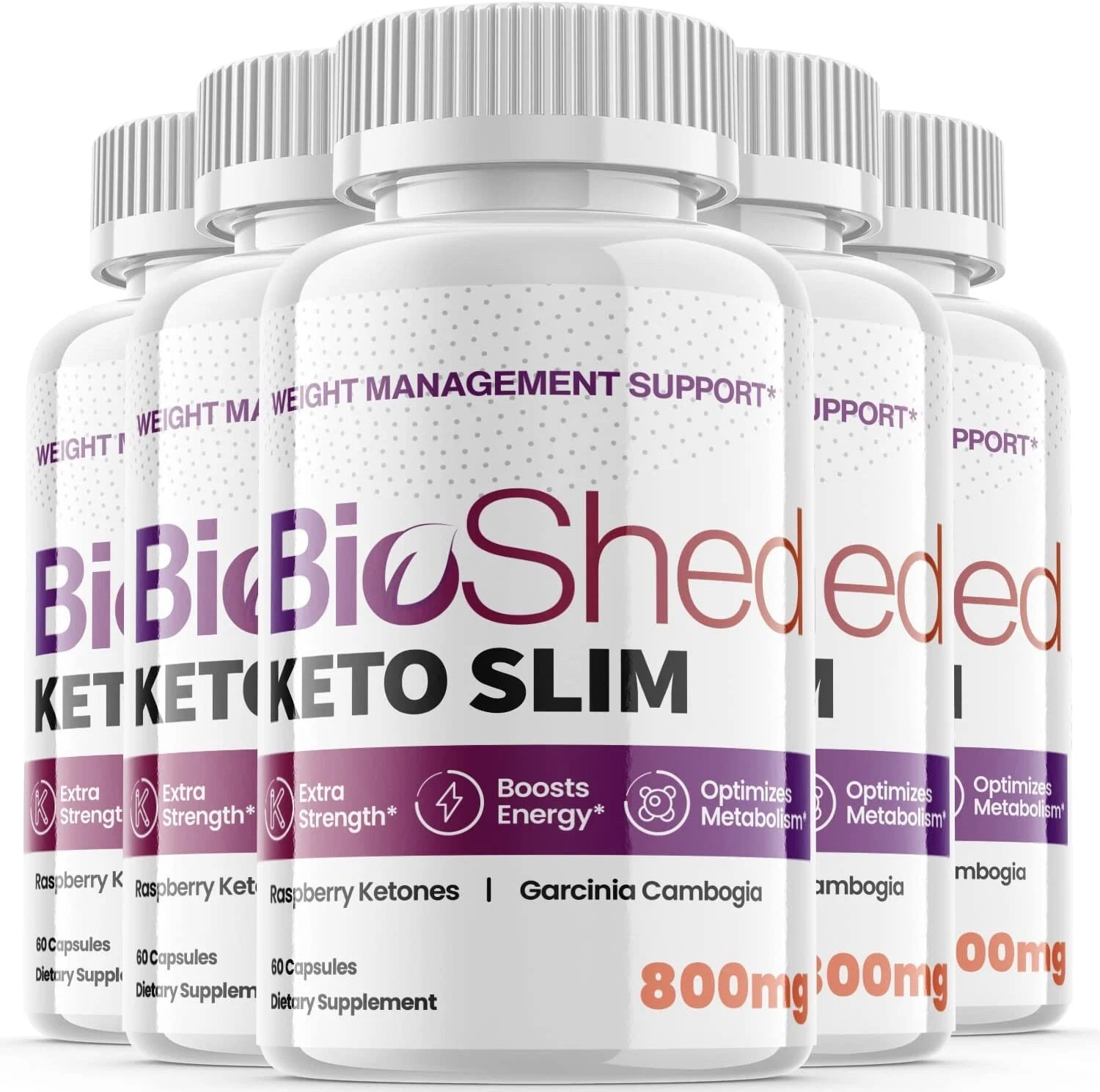 (5 Pack) BioShed Keto Pills - Support Weight Loss, Helps Fat Burn - 300 Capsules