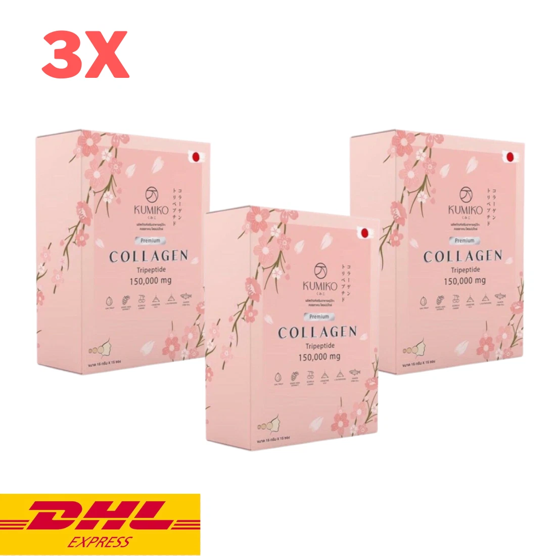 3x KUMIKO Collagen Premium 150,000mg Powder Smooth Skin Anti-Aging Brightening