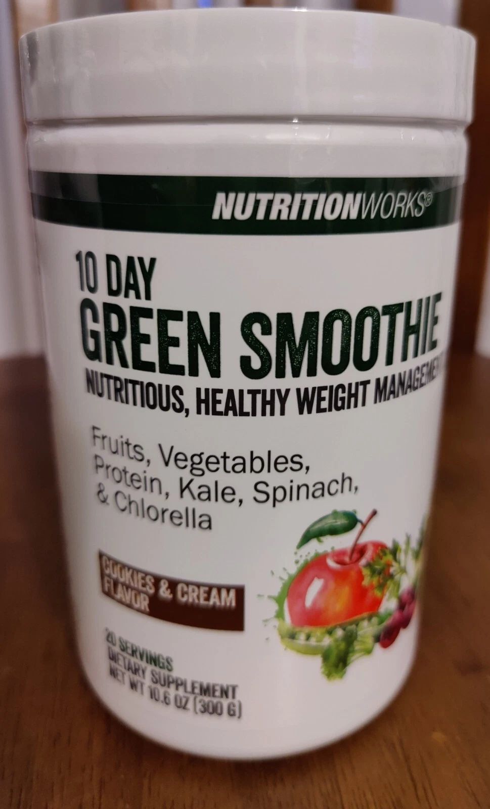 Nutritionworks 10 Day Green Smoothie Cookies Cream Flavor Supplement 20 Serv 2i