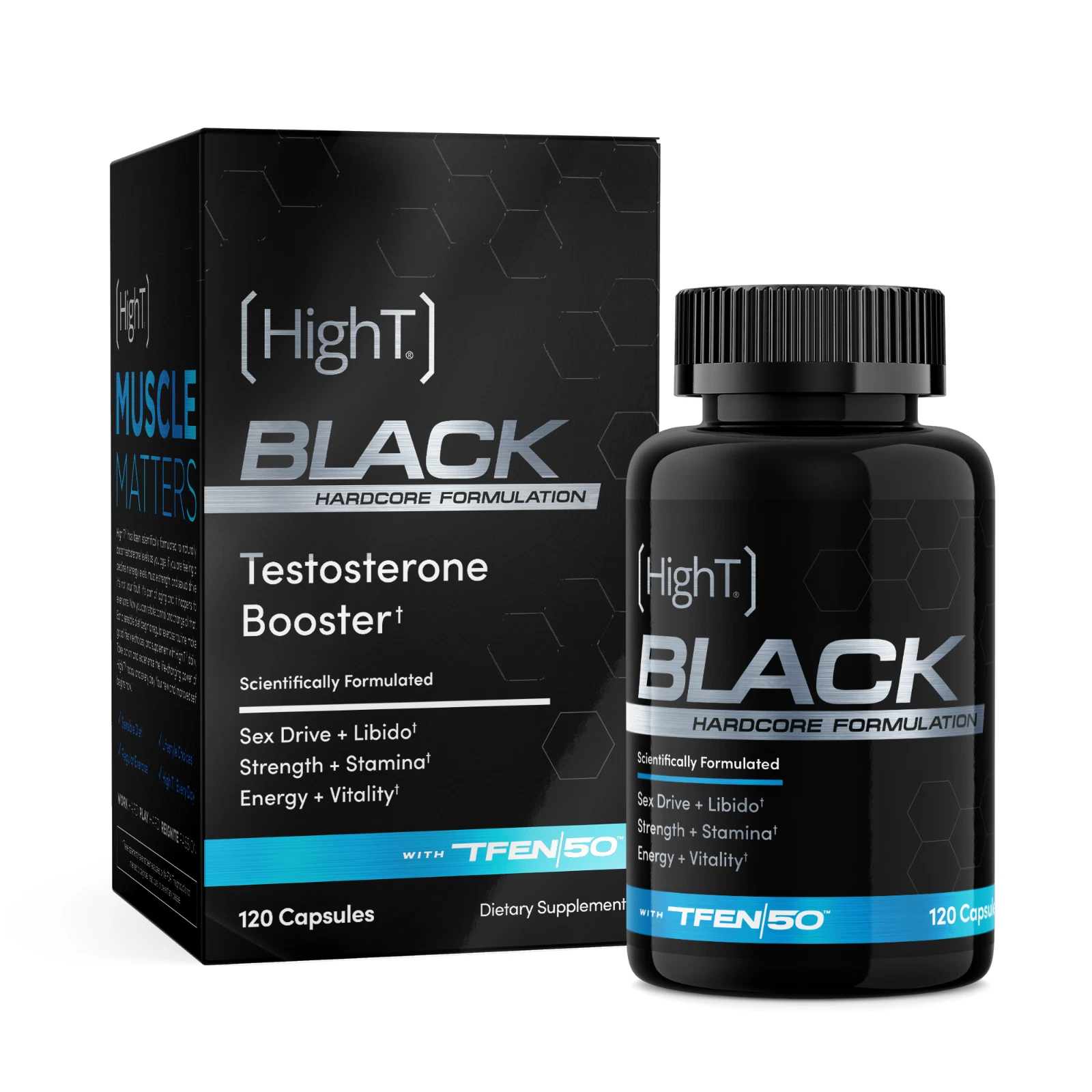 High T Black Testosterone Booster Supplements Strength Stamina Sex Drive 120ct