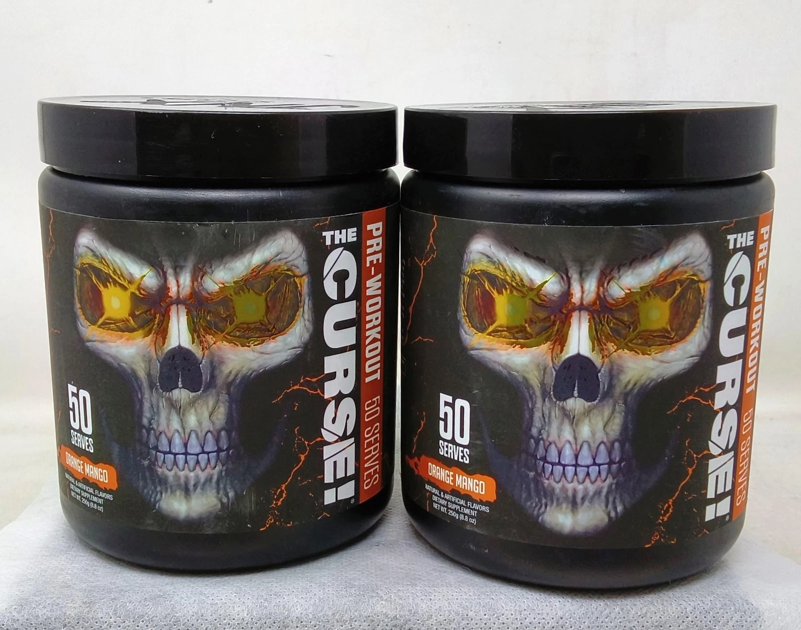 JNX Sports The Curse! Pre-Workout Powder, 50 Svgs, Orange Mango, Ex 8/27, 2 Pack