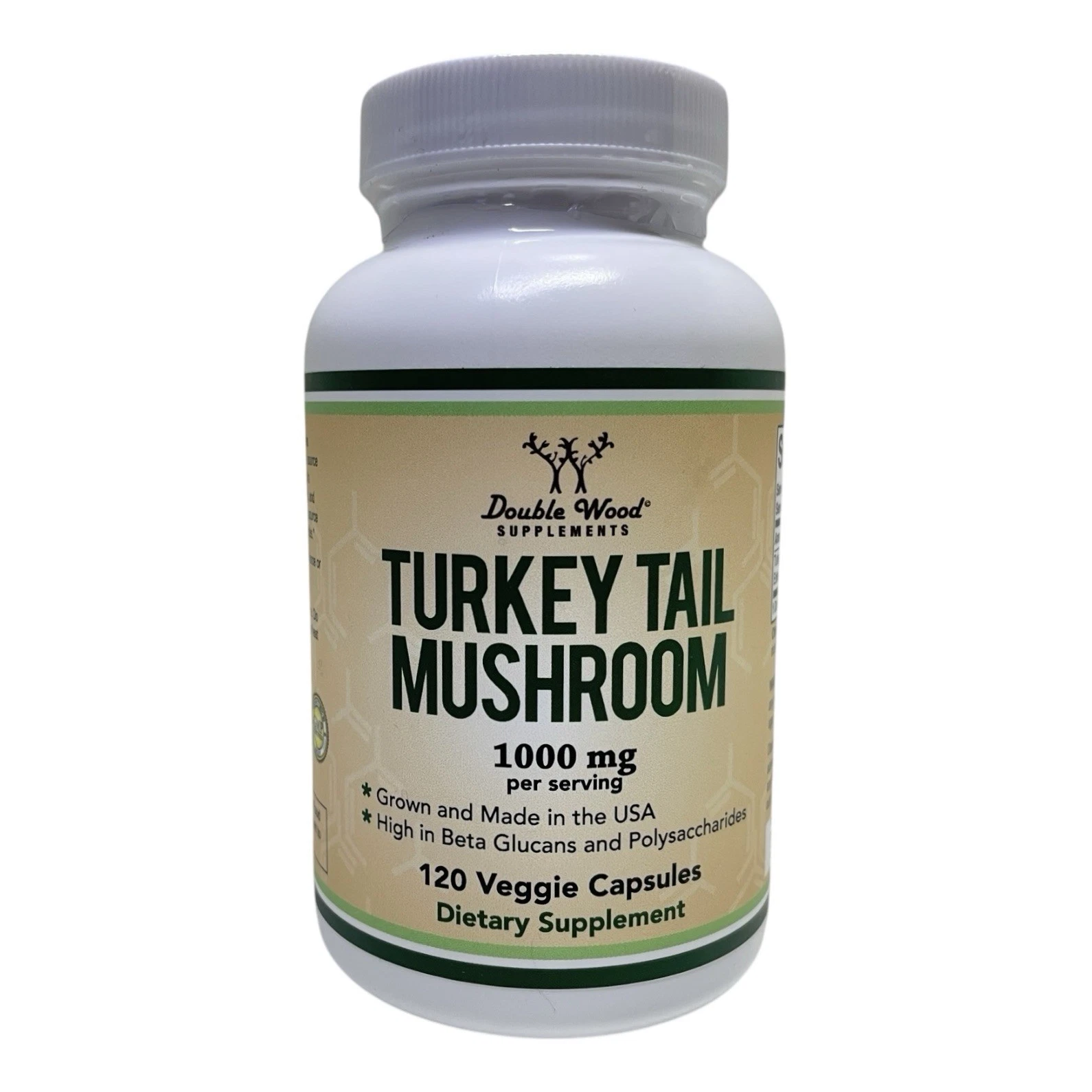 Double Wood Turkey Tail Mushroom 1000mg - 120 Veggie Capsules
