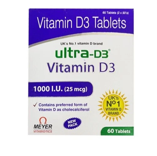 Ultra D3 Vitamin D3 Tablets – 30 Tablets 1000 I.U.(25mcg)