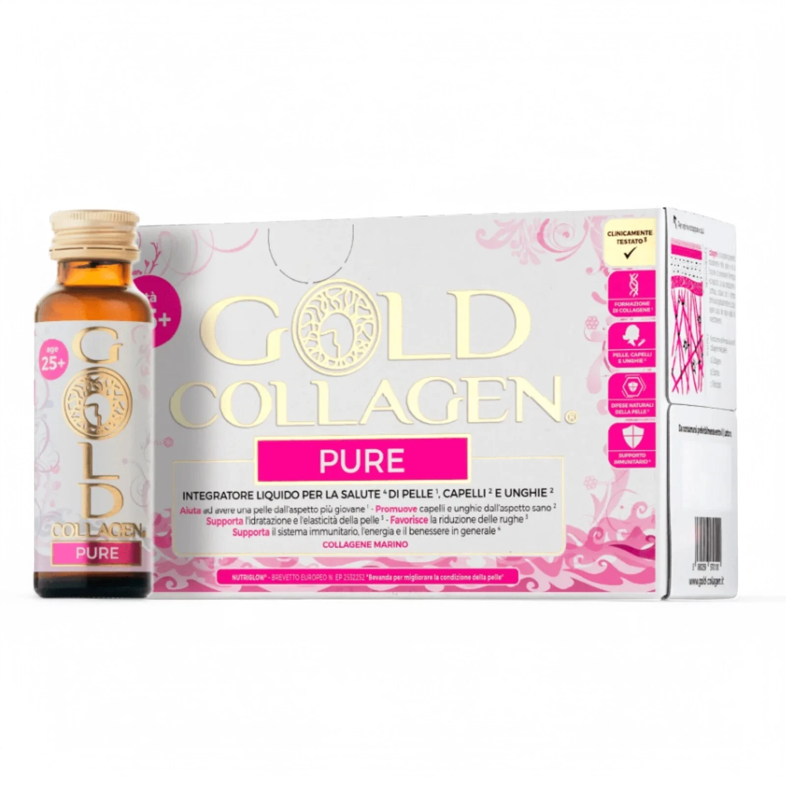 Gold Collagen Pure Liquid Supplement For Hair Skin Nails 10 Bottles Of 50ml