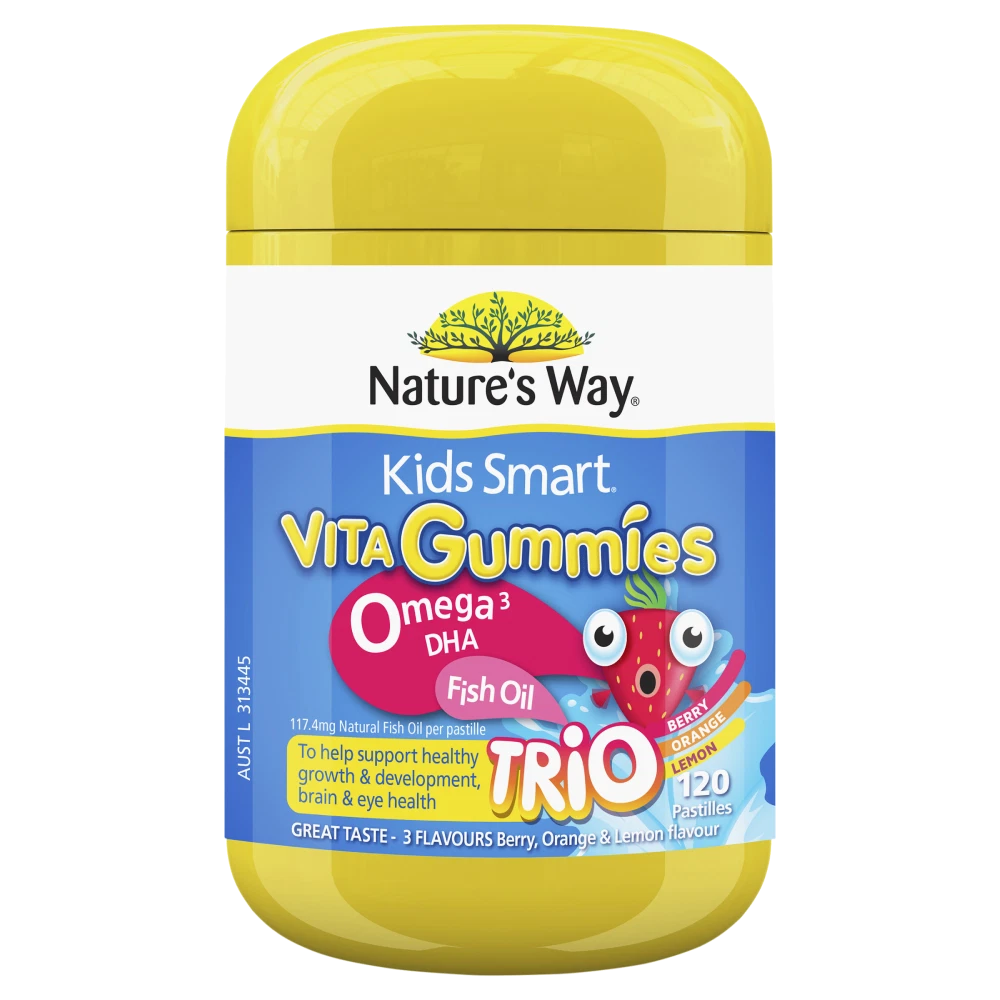 Nature's Way Kids Smart Vita Gummies Omega-3 DHA 120 Pastilles TRIO Natures Way