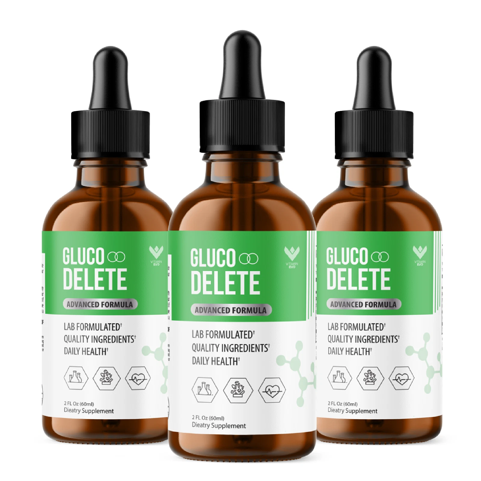 (3 Pack) Gluco Delete Drops, Glucodelete Healthy Blood Support (90 Servings)