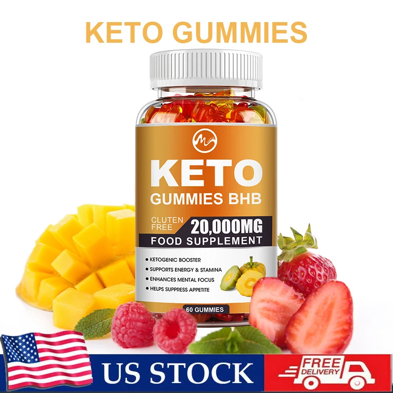 60pcs Keto BHB Gummies 20000MG, Weight Loss ,Fat Burner ,Supress Appetite