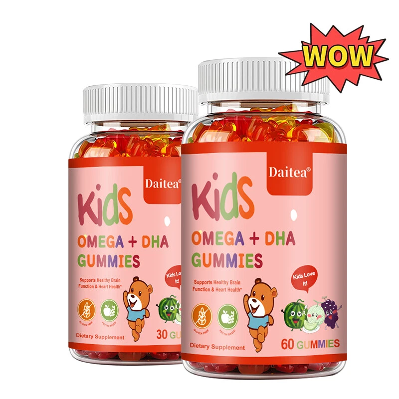 DHA Omega 3 Gummies for Kids Algae Omega 3 Fish Oil for Kids Gummy Vitamins
