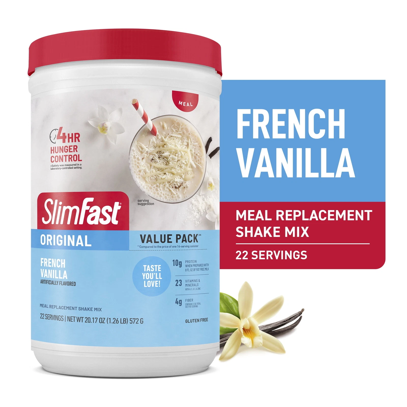 Meal Replacement Shake Mix, French Vanilla, 22 Servings