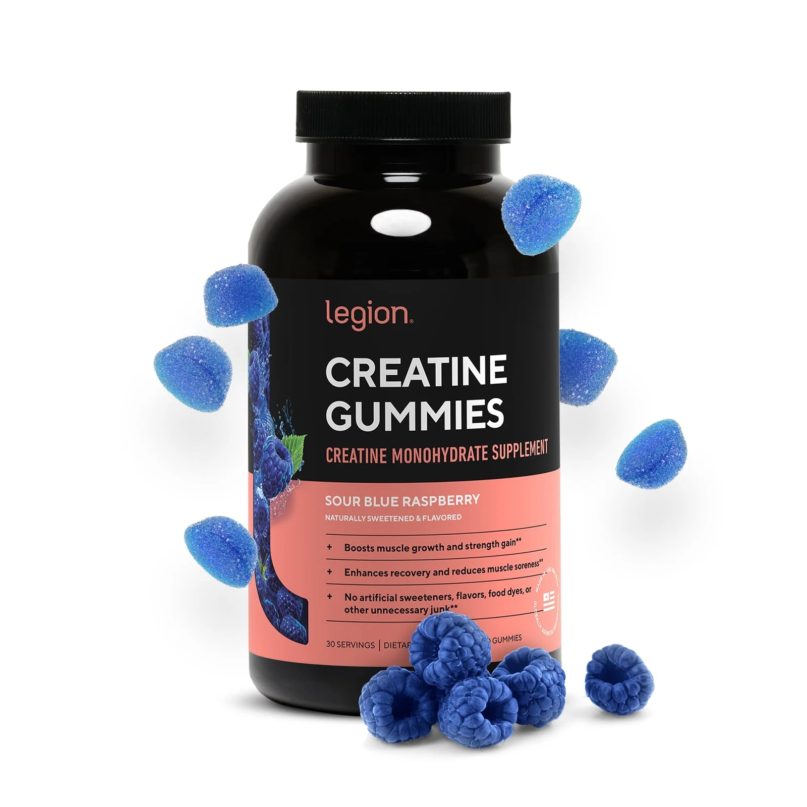 LEGION Creatine Monohydrate Gummies - Clean Creatine Chewables for Muscle Gai