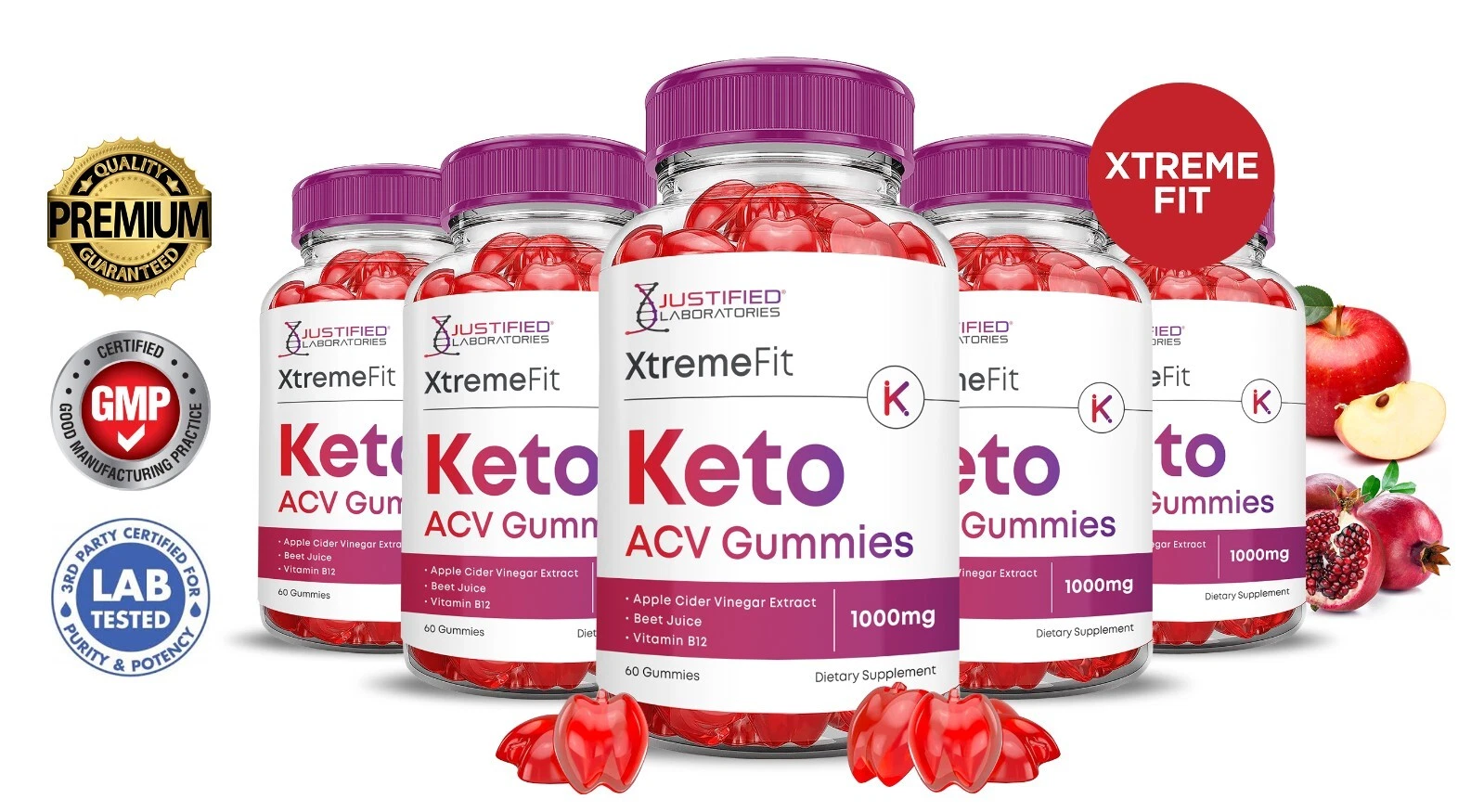 Xtreme Fit Keto ACV Gummies 1000MG Apple Cider Vinegar 300 Gummys