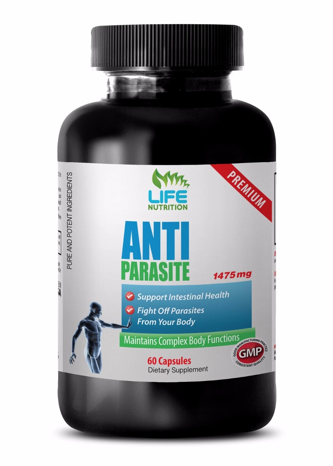 parasite wormwood - ANTI PARASITE COMPLEX 1475MG - apple pectin 1 Bot 60 Caps