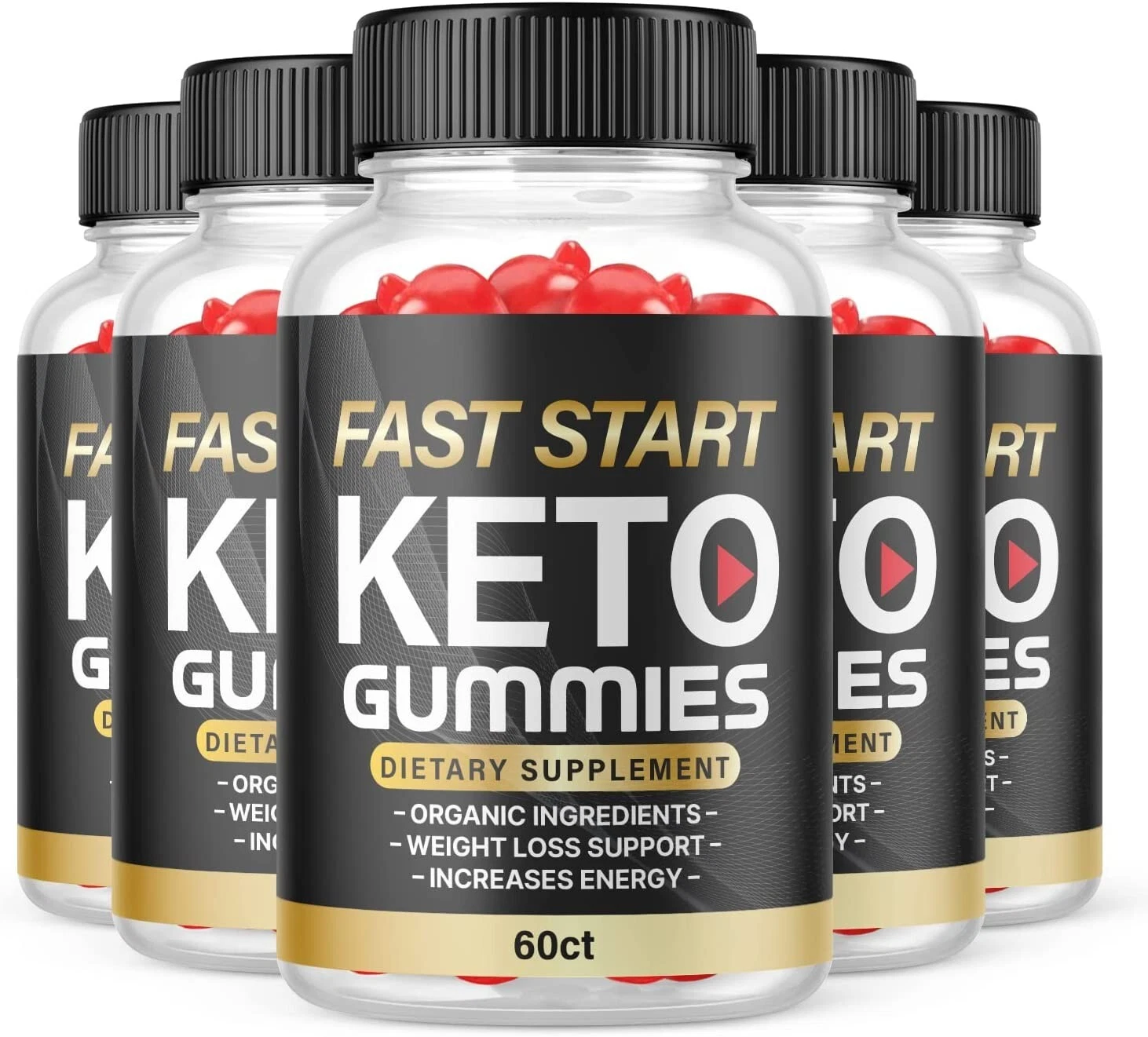 5 Pack - Fast Start ACV Keto Gummies - Vegan, Weight Loss Supplement - 300 Gums