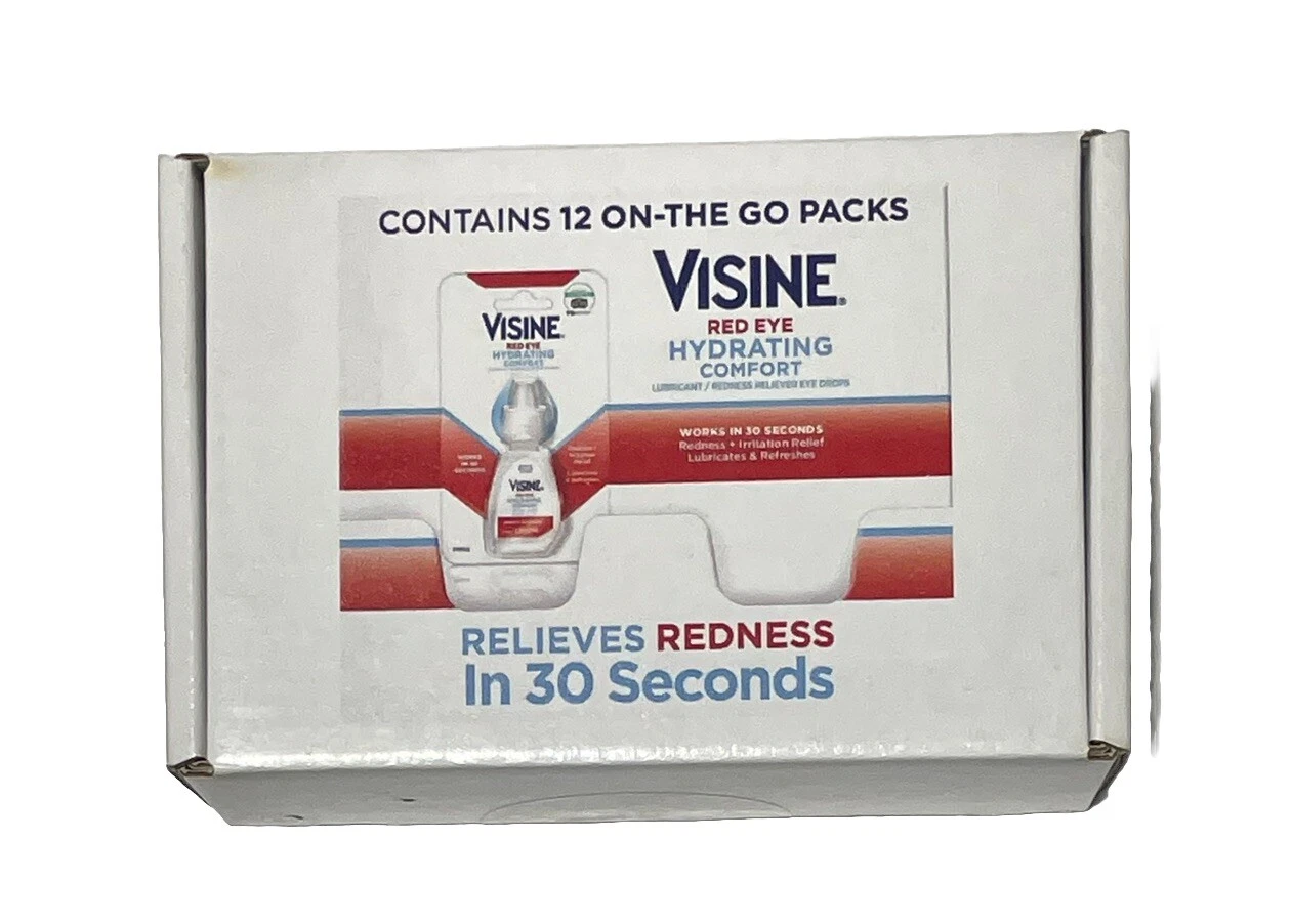 Visine Red Eye Hydrating Comfort Drops, 0.28 oz, 12 ct 04/25