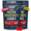EcoWise Wellness 2 Pack Creatine Monohydrate Gummies 5000 mg Fresh Strawberry...