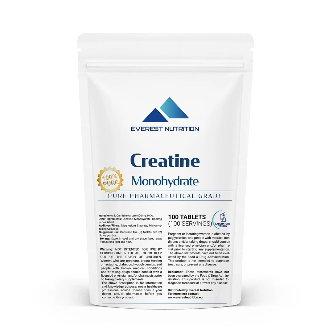 Creatine Monohydrate 1000mg Tab – Muscle, Strength, Workout & Recovery Support