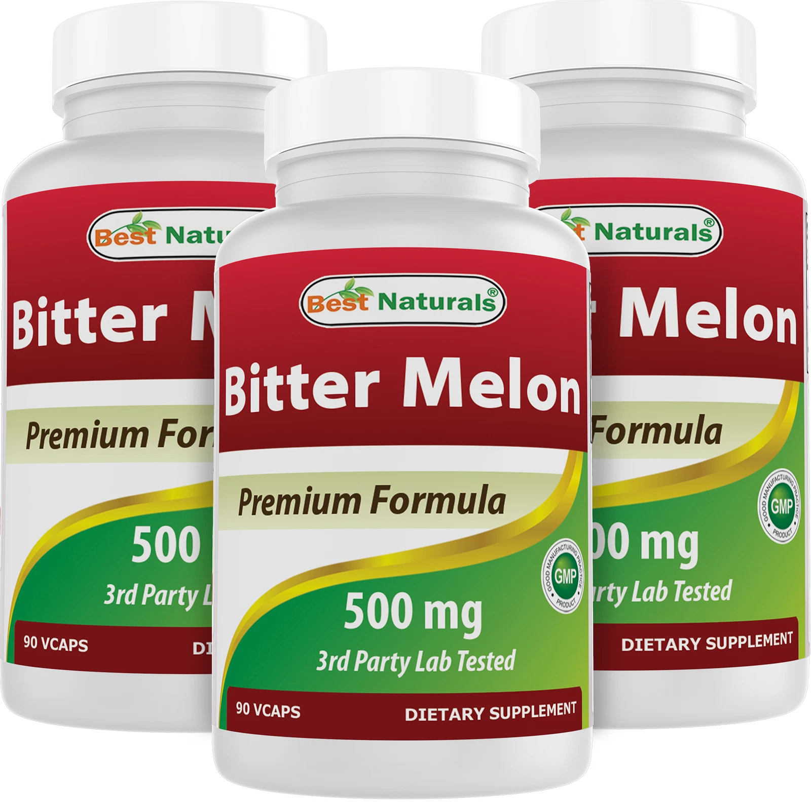 3 Pack Best Naturals Bitter Melon 500 mg 90 Vcaps