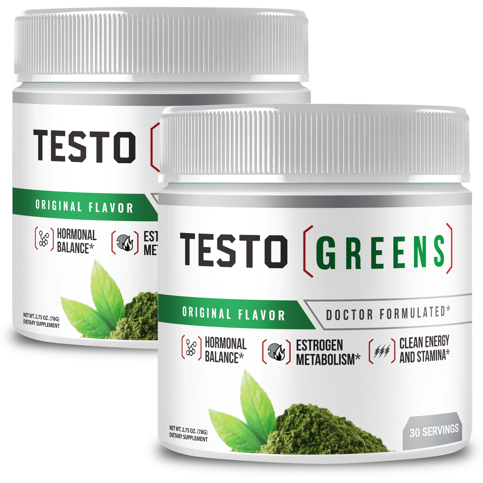 (2 Pack) TestoGreens Advanced Energy Support Supplement - Health Support Powder